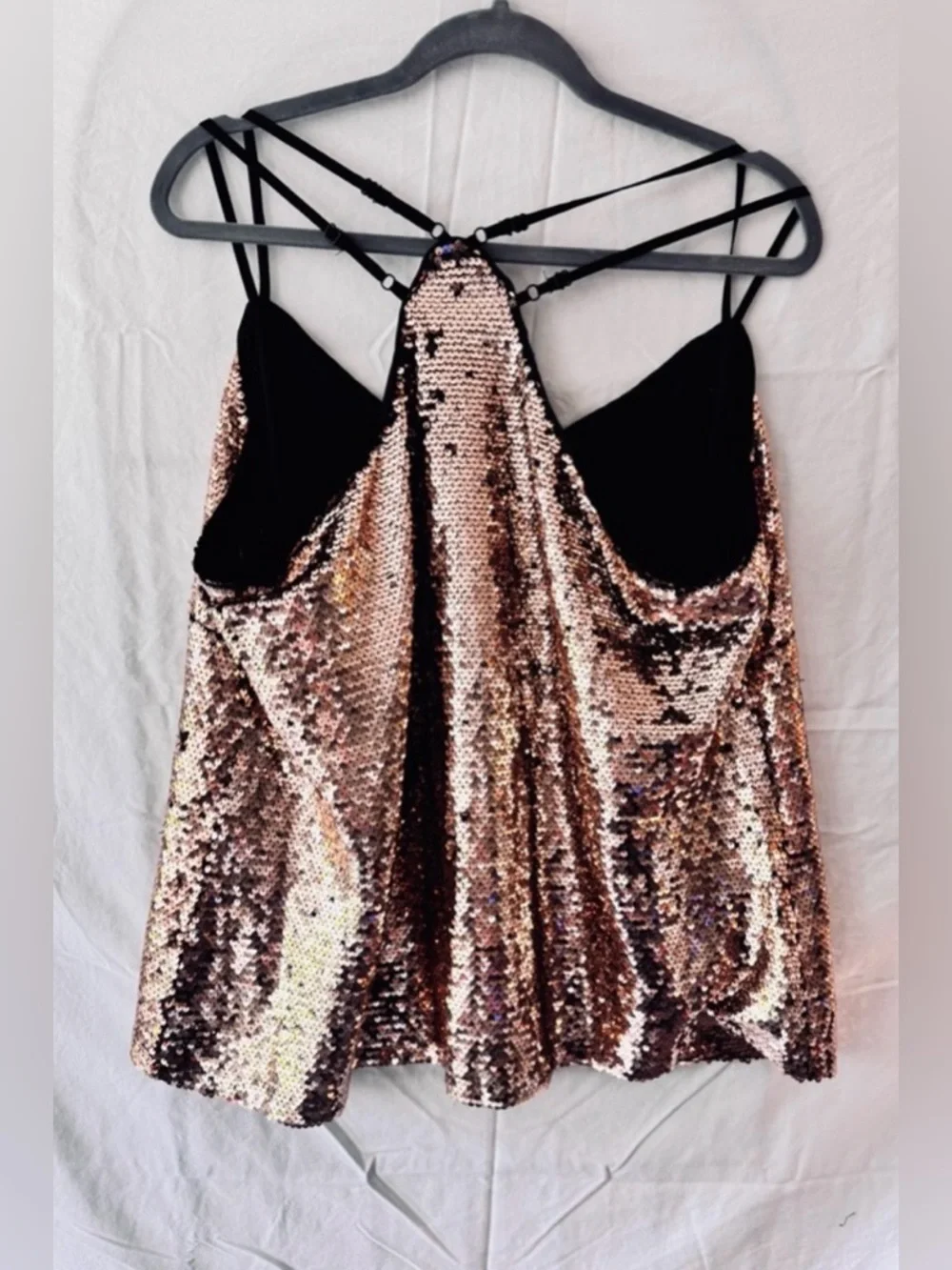 CITY CHIC Rose Gold Sequin Fancy Cami -Plus Size 18 - Picture 5 of 6